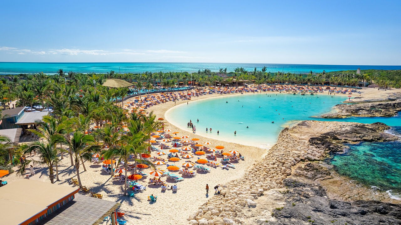 drone shot of the Hideaway Beach