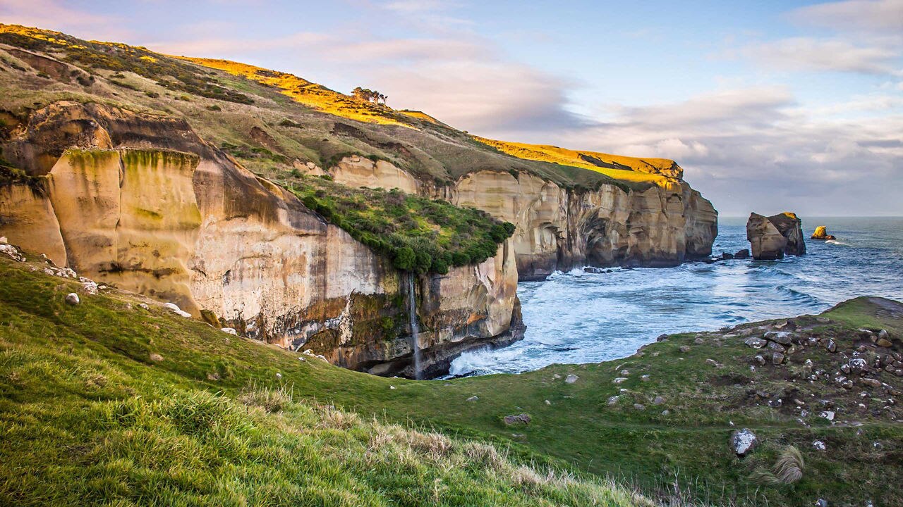 Tall old castle in Dunedin, New Zealand