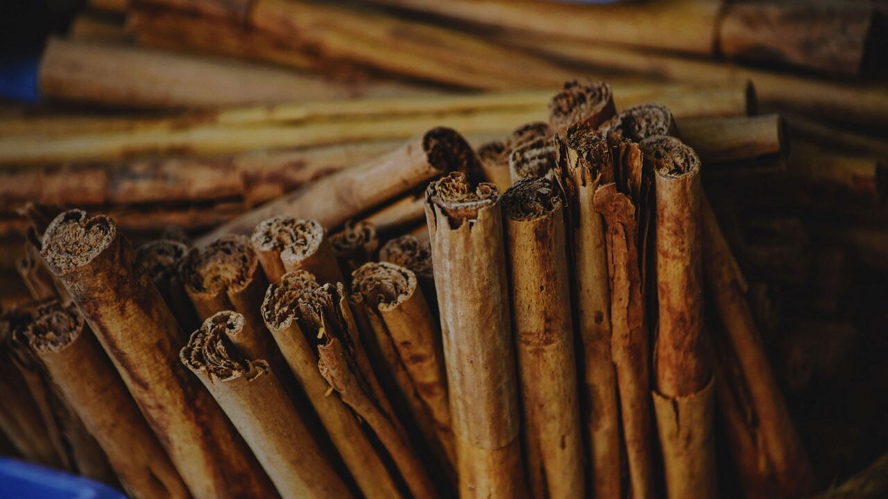 close-up shot of cinnamon sticks in the Isle of Spice 