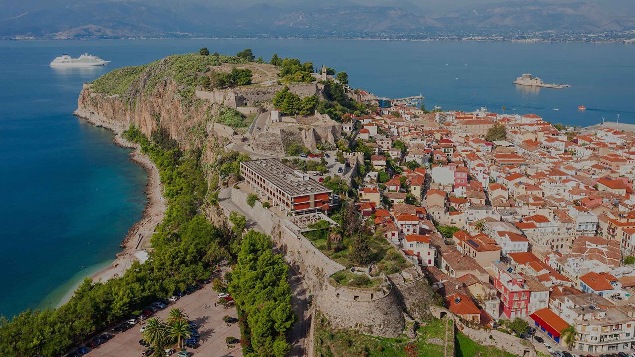 Nafplion aerial panoramic view
