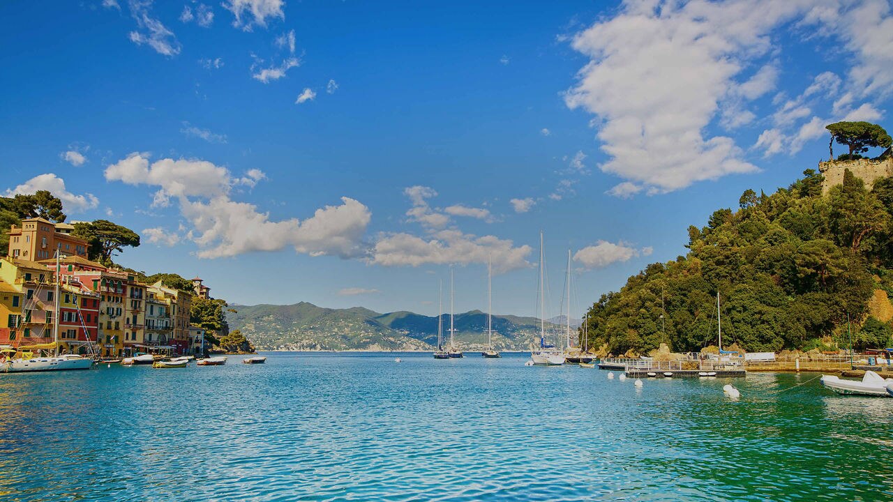view of nature in Portofino, Italy