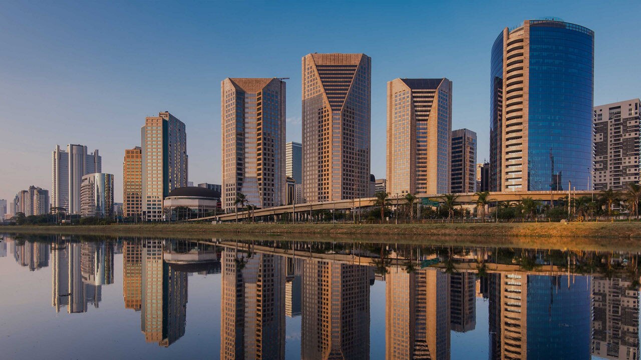 buildings reflection on the water