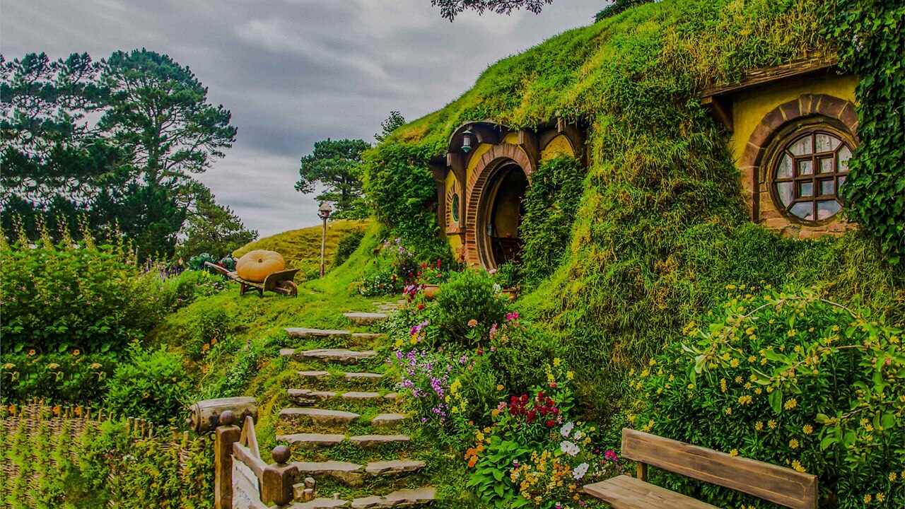The hobbiton at Tauranga, New Zealand