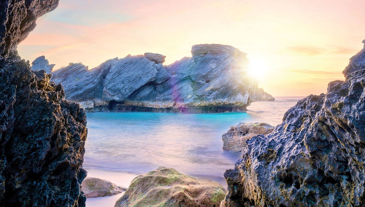 beautiful sunset by the beach